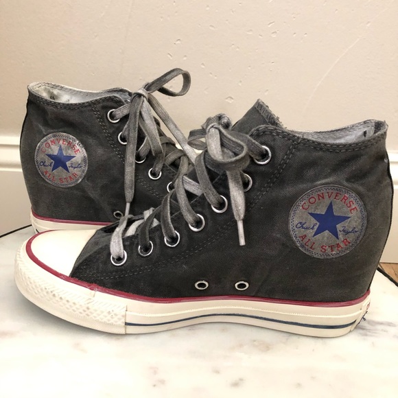 converse wedge sneakers black